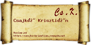 Csajkó Krisztián névjegykártya