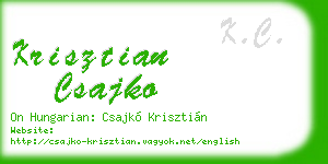 krisztian csajko business card
