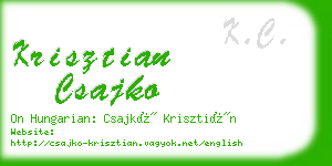 krisztian csajko business card